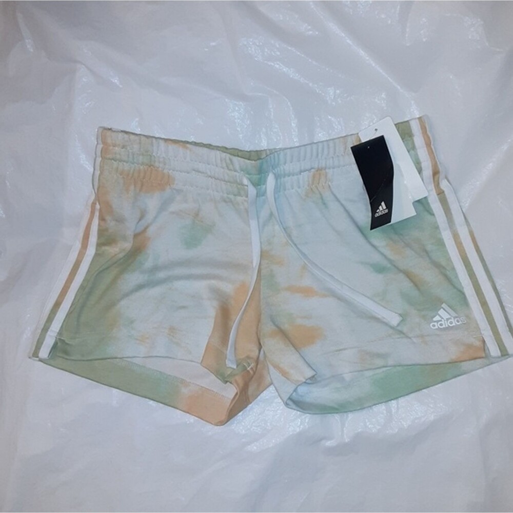 Adidas Large Clear Mint/Hazy Green Tie Dye Shorts NWT